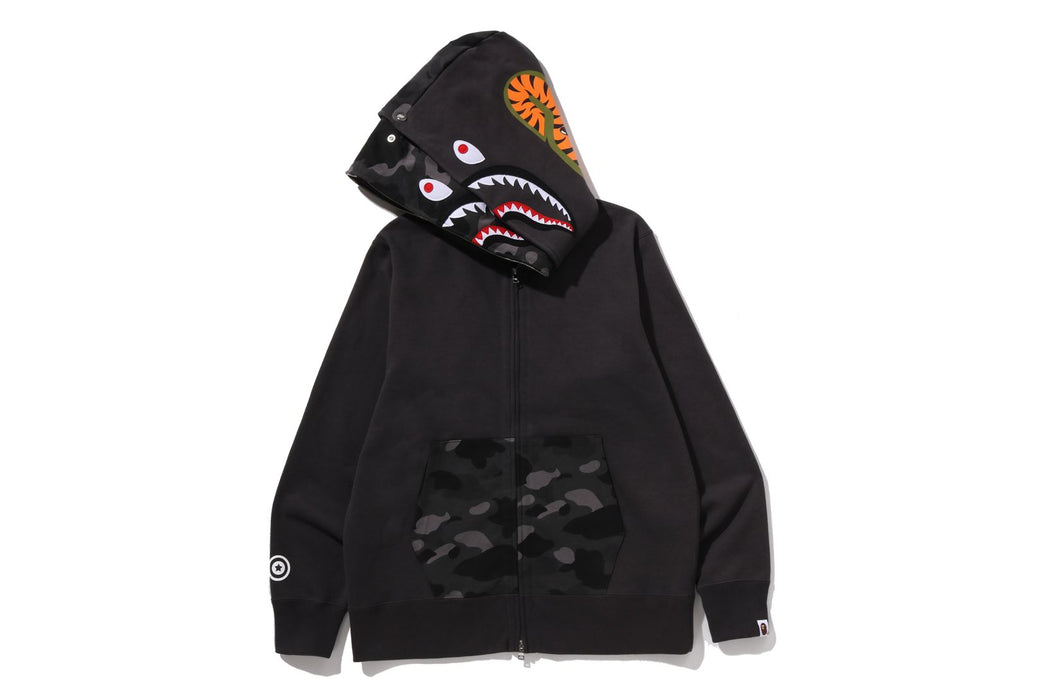 COLOR CAMO SHARK FULL ZIP DOUBLE HOODIE | bape.com