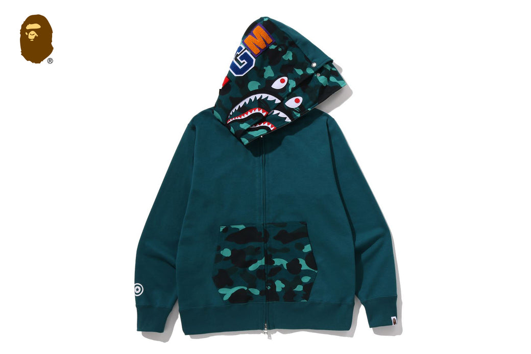 COLOR CAMO SHARK FULL ZIP DOUBLE HOODIE | bape.com