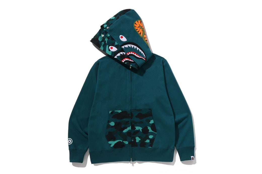 COLOR CAMO SHARK FULL ZIP DOUBLE HOODIE | bape.com