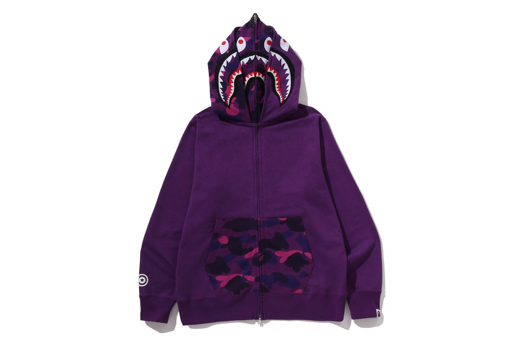 COLOR CAMO SHARK FULL ZIP DOUBLE HOODIE | bape.com
