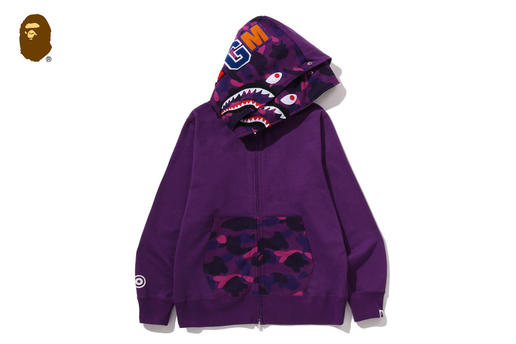 COLOR CAMO SHARK FULL ZIP DOUBLE HOODIE | bape.com