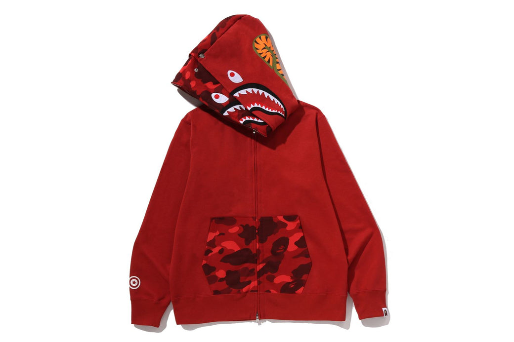 COLOR CAMO SHARK FULL ZIP DOUBLE HOODIE | bape.com