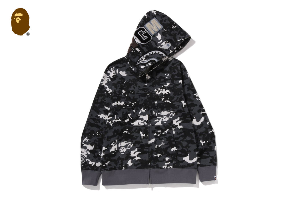 MULTI PIXEL CAMO SHARK REGULAR FIT FULL ZIP HOODIE | bape.com