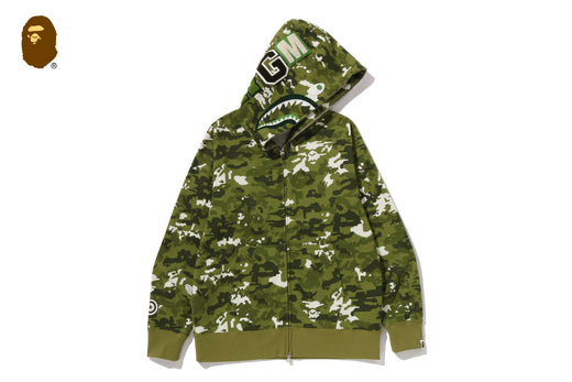 MULTI PIXEL CAMO SHARK REGULAR FIT FULL ZIP HOODIE | bape.com