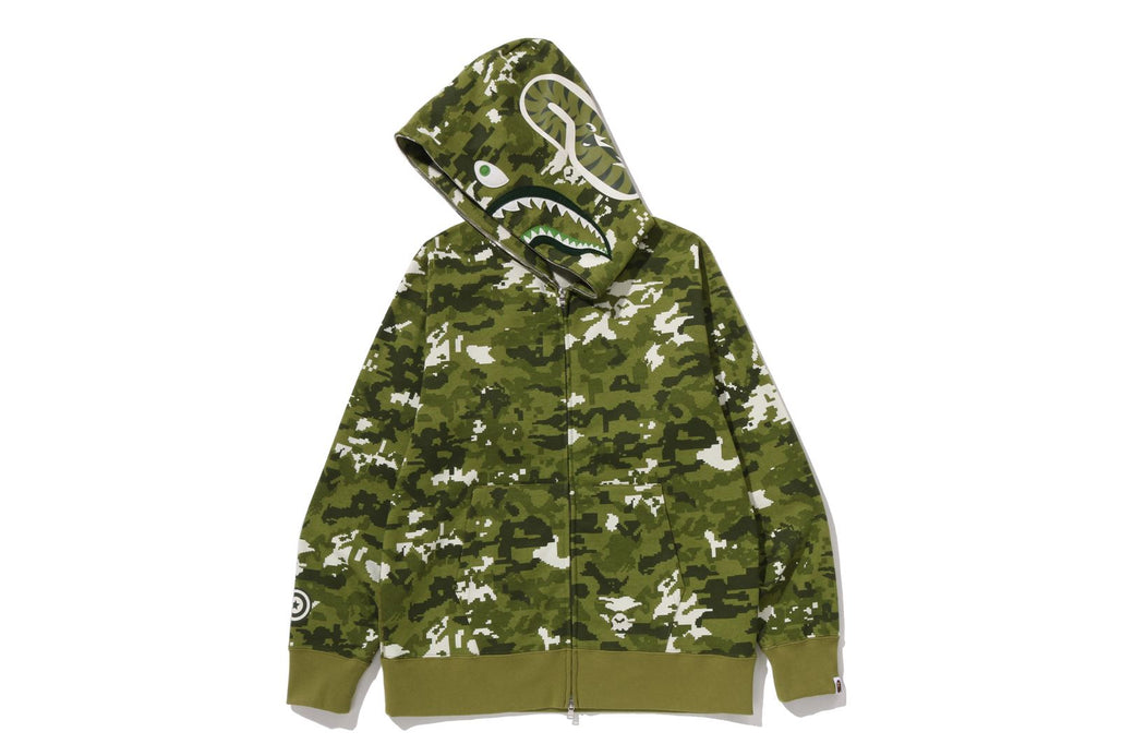 MULTI PIXEL CAMO SHARK REGULAR FIT FULL ZIP HOODIE | bape.com