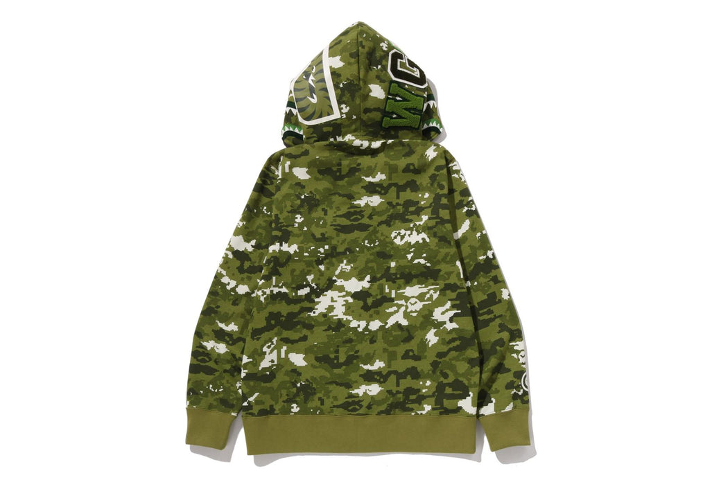MULTI PIXEL CAMO SHARK REGULAR FIT FULL ZIP HOODIE | bape.com