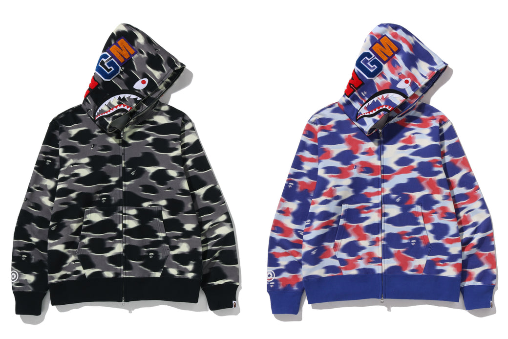 SCREEN CAMO SHARK FULL ZIP HOODIE | bape.com