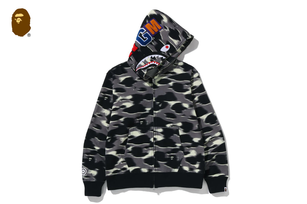 SCREEN CAMO SHARK FULL ZIP HOODIE | bape.com