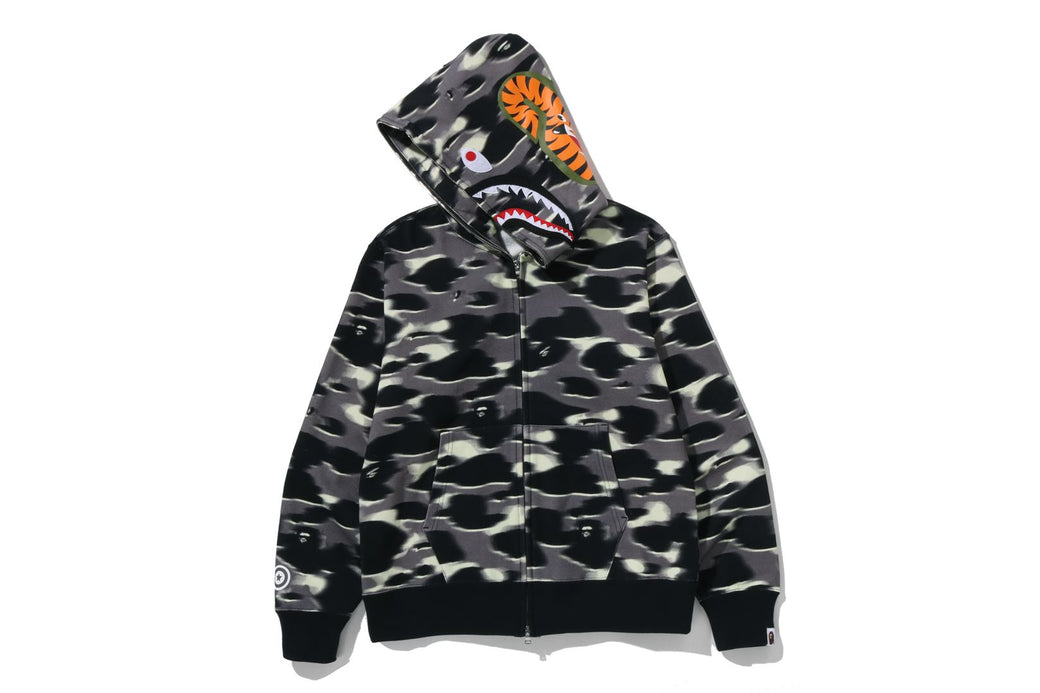 SCREEN CAMO SHARK FULL ZIP HOODIE | bape.com