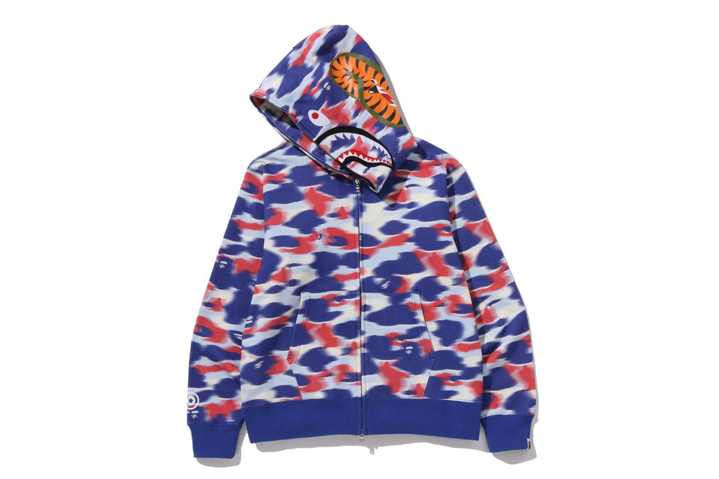 SCREEN CAMO SHARK FULL ZIP HOODIE | bape.com