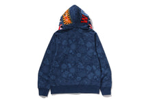 JAPANESE INDIGO ART CAMO DOUBLE TIGER SHARK FULL ZIP HOODIE