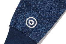 JAPANESE INDIGO ART CAMO DOUBLE TIGER SHARK FULL ZIP HOODIE