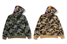 STA OVER PRINT 1ST CAMO MESH SHARK CROPPED FIT FULL ZIP HOODIE