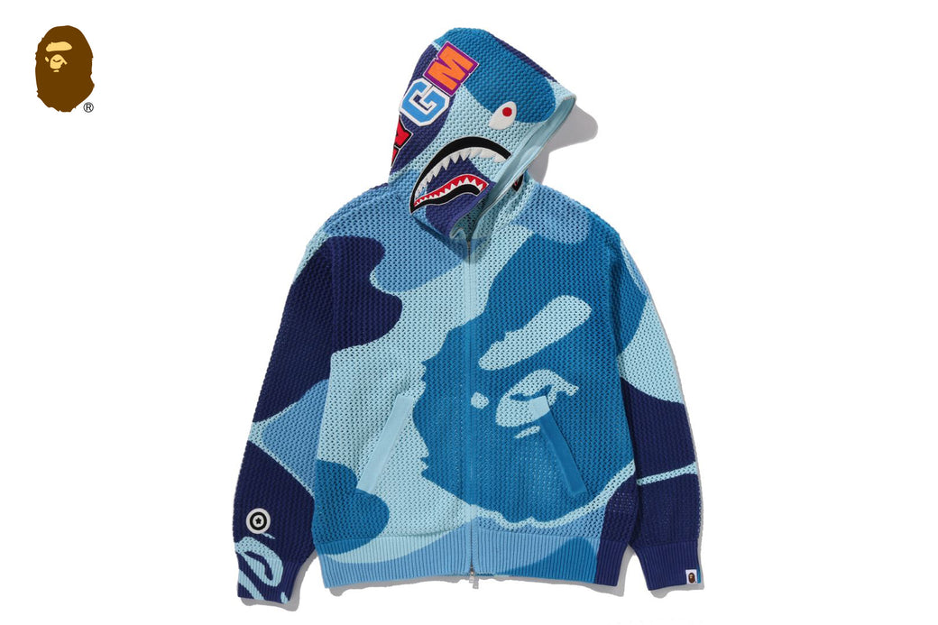ABC CAMO CROCHET SHARK RELAXED FIT FULL ZIP HOODIE | bape.com