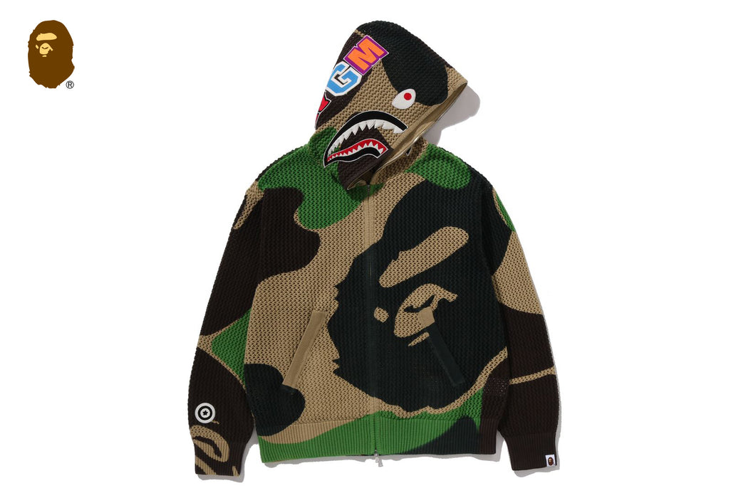 ABC CAMO CROCHET SHARK RELAXED FIT FULL ZIP HOODIE | bape.com