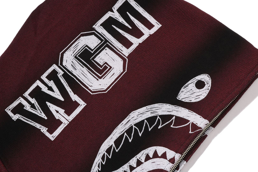 HAND DRAW FOOTBALL SHARK RELAXED FIT FULL ZIP HOODIE | bape.com
