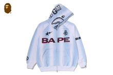 HAND DRAW FOOTBALL SHARK RELAXED FIT FULL ZIP HOODIE