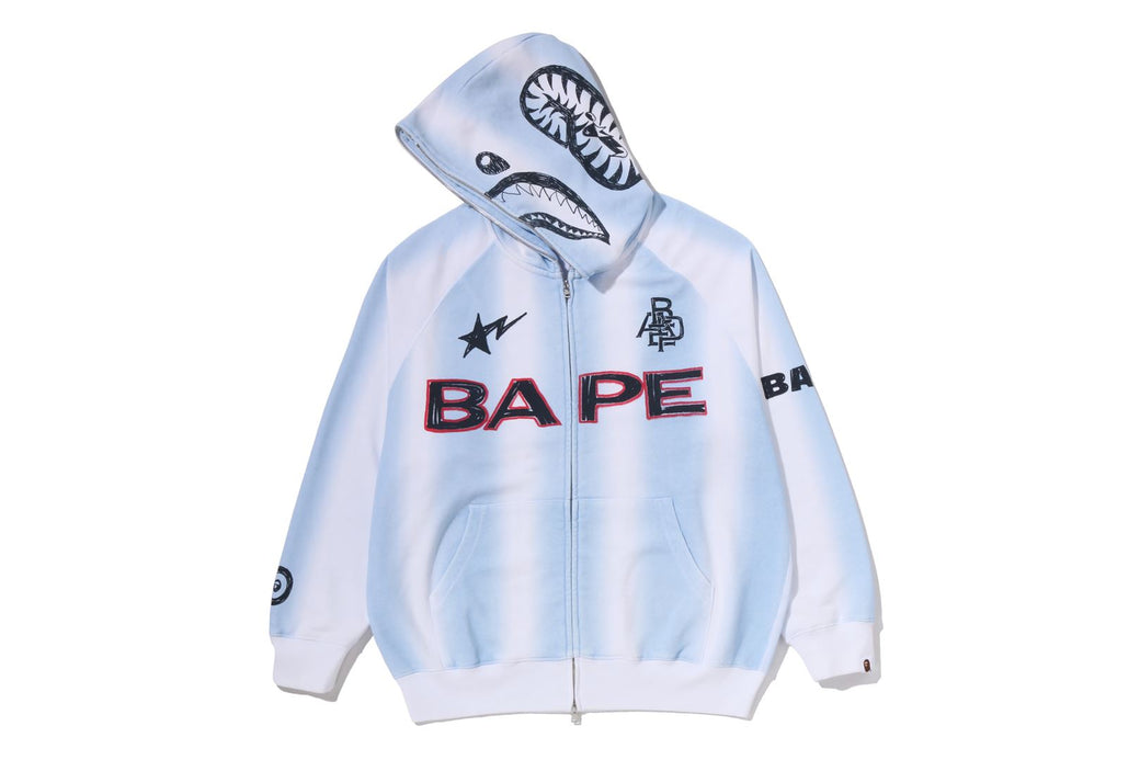 39. human bapeさん専用TFW49 STRETCH PULLOVER HAND DRAW FOOTBALL SHARK RELAXED FIT FULL ZIP HOODIE | bape.com
