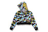 NEW MULTI CAMO SHARK CROPPED FULL ZIP HOODIE