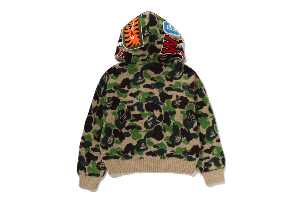 ABC CAMO TOWEL JACQUARD SHARK CROPPED FULL ZIP HOODIE | bape.com