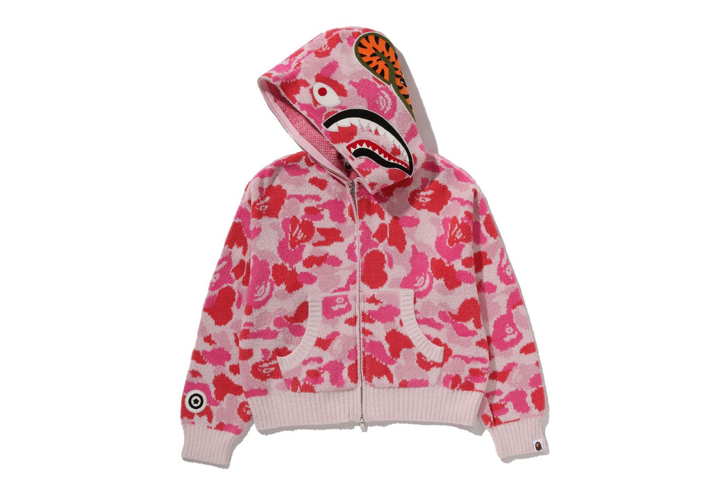 ABC CAMO TOWEL JACQUARD SHARK CROPPED FULL ZIP HOODIE | bape.com
