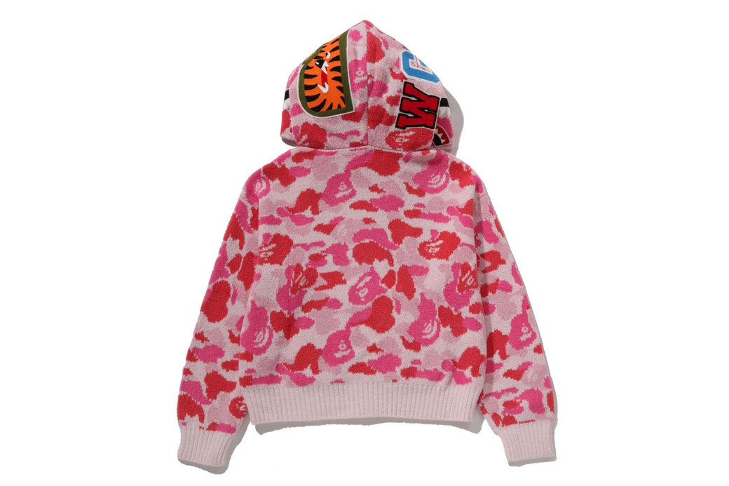 ABC CAMO TOWEL JACQUARD SHARK CROPPED FULL ZIP HOODIE | bape.com