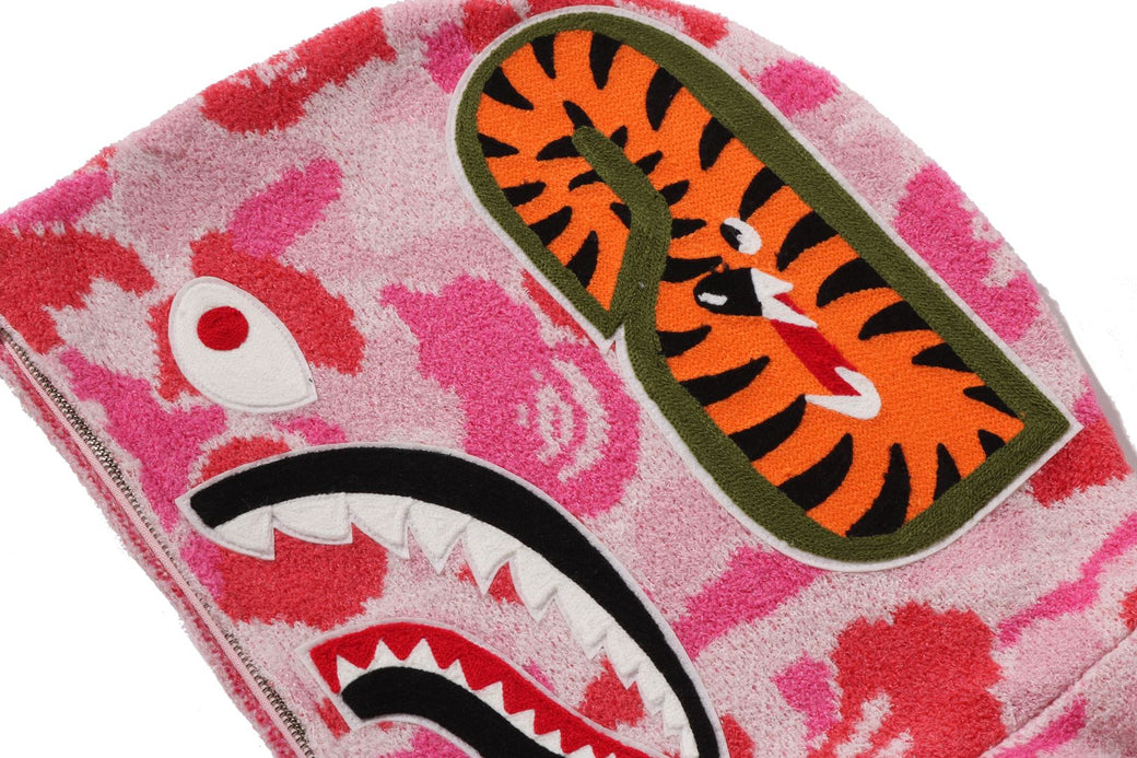 ABC CAMO TOWEL JACQUARD SHARK CROPPED FULL ZIP HOODIE | bape.com