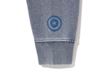 HEAVY WASHED INDIGO SHARK CROPPED FULL ZIP HOODIE