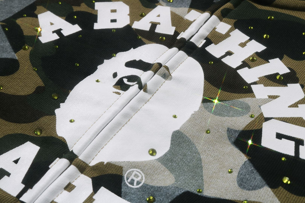 A BATHING APE crystal stone collegeパーカー A BATHING APE（アベイシングエイプ） パーカー ABC CAMO CRYSTAL