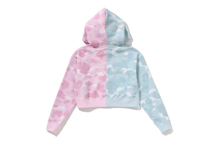 CRYSTAL LOGO PASTEL COLOR CAMO HALF FULL ZIP HOODIE