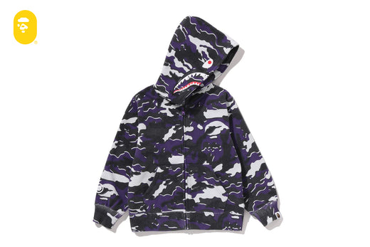 GLITCH WOODLAND CAMO SHARK ZIP HOODIE
