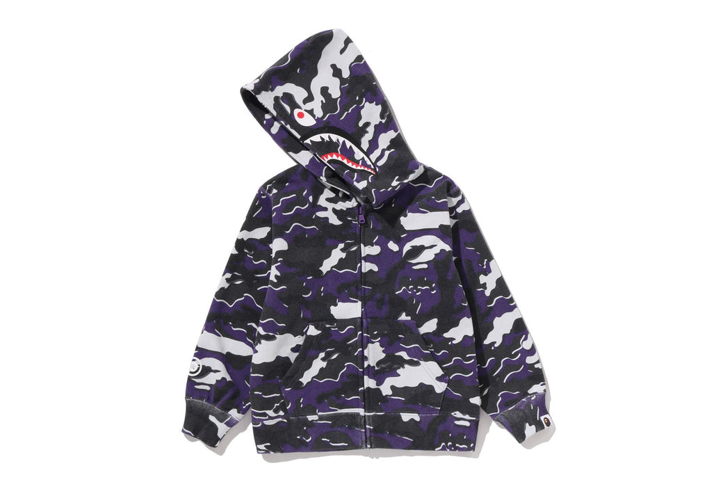 GLITCH WOODLAND CAMO SHARK ZIP HOODIE | bape.com