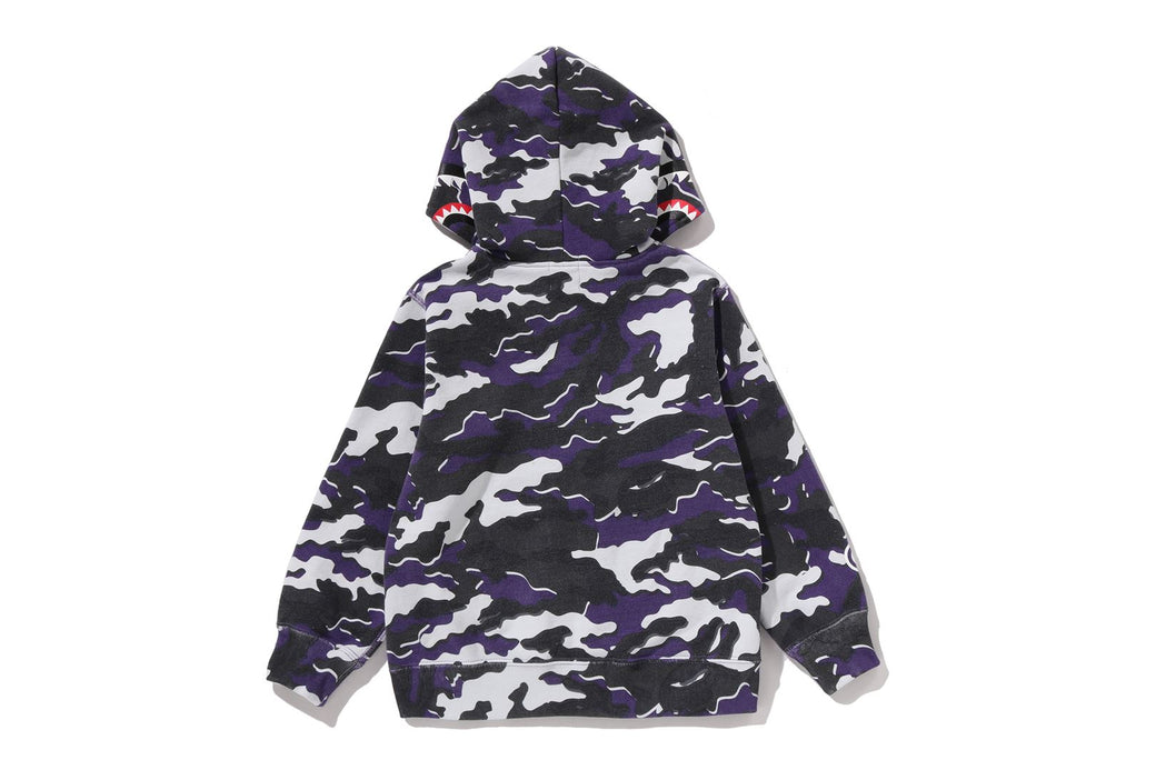 GLITCH WOODLAND CAMO SHARK ZIP HOODIE | bape.com