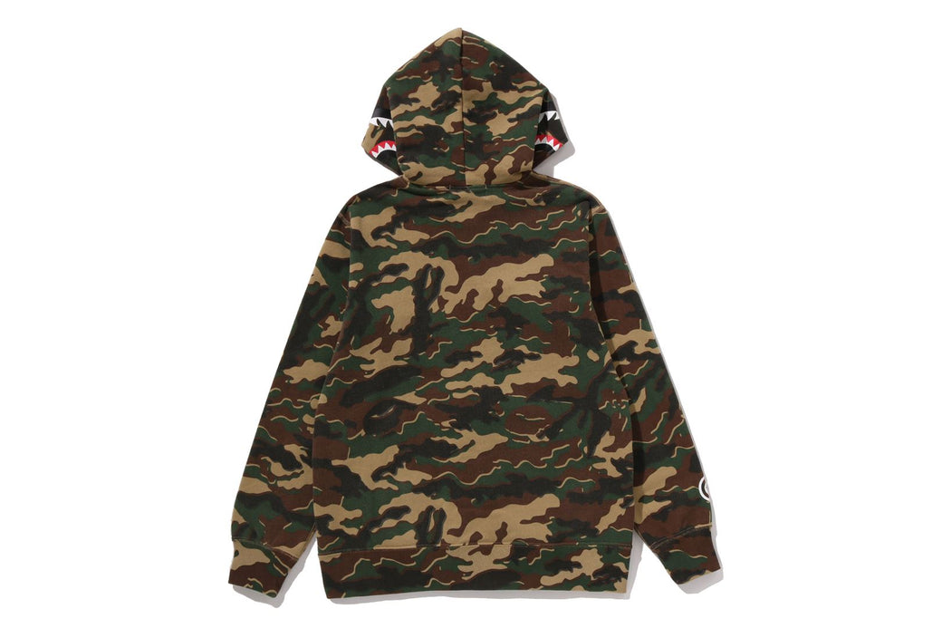 GLITCH WOODLAND CAMO SHARK ZIP HOODIE | bape.com