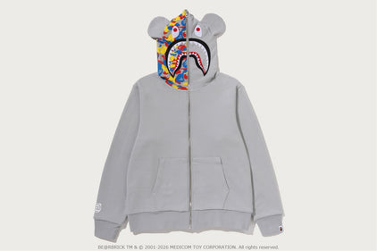 【 BAPE X MEDICOM TOY 】30TH ANNIV. BE@R SHARK FULL ZIP REVERSIBLE HOODIE