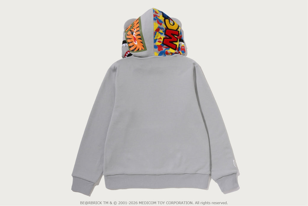 BAPE グレー リバーシブルパーカー BAPE X MEDICOM TOY 】30TH ANNIV. BE@R SHARK FULL ZIP REVERSIBLE