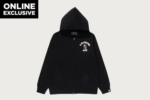 BAPE ONLINE COLLEGE ONE POINT ZIP HOODIE BAPEC