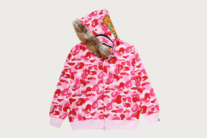 ABC CAMO FUR HOOD SHARK RELAXED FIT  ZIP HOODIE