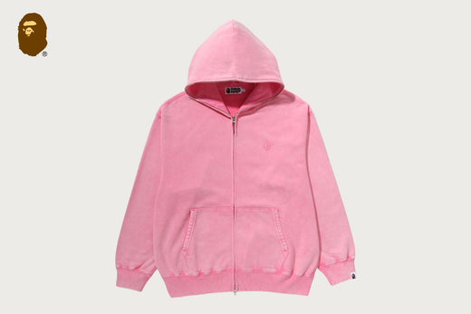 GARMENT DYED ONE POINT RELAXED FIT FULL ZIP HOODIE