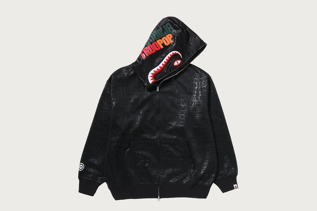 CROC PATTERN CROCODILE RELAXED FIT FULL ZIP HOODIE | bape.com