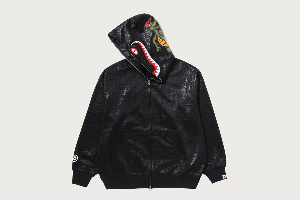CROC PATTERN CROCODILE RELAXED FIT FULL ZIP HOODIE | bape.com