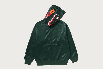 CROC PATTERN CROCODILE RELAXED FIT FULL ZIP HOODIE