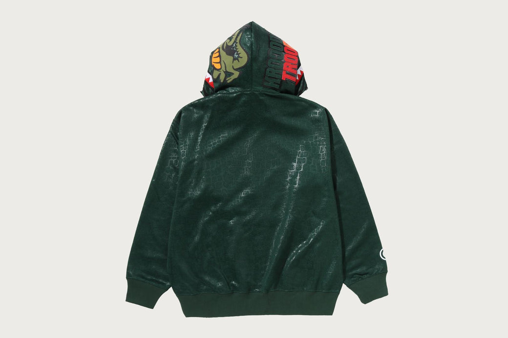 A BATHING APEパーカー ゴリラ CROC PATTERN CROCODILE RELAXED FIT FULL ZIP HOODIE | bape.com