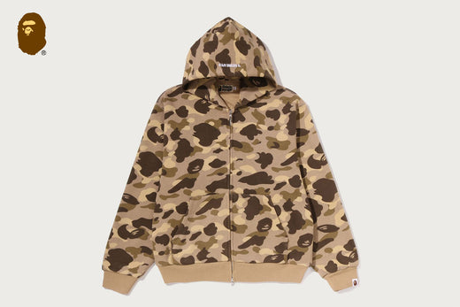 COLOR CAMO HEAVY WASHED CROPPED FIT ZIP HOODIE