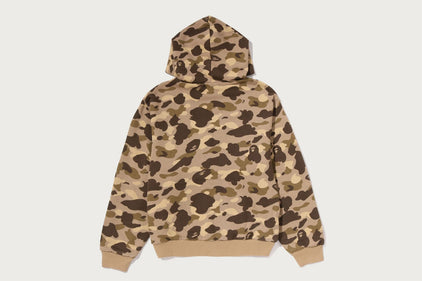 COLOR CAMO HEAVY WASHED CROPPED FIT ZIP HOODIE