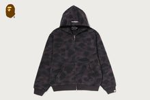 COLOR CAMO HEAVY WASHED CROPPED FIT ZIP HOODIE