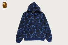 COLOR CAMO HEAVY WASHED CROPPED FIT ZIP HOODIE