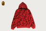 COLOR CAMO HEAVY WASHED CROPPED FIT ZIP HOODIE