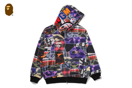CRAZY PATCH SHARK FULL ZIP HOODIE