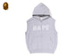 HEAVY WASHED RHINESTONE SLEEVELESS RELAXED FIT ZIP HOODIE